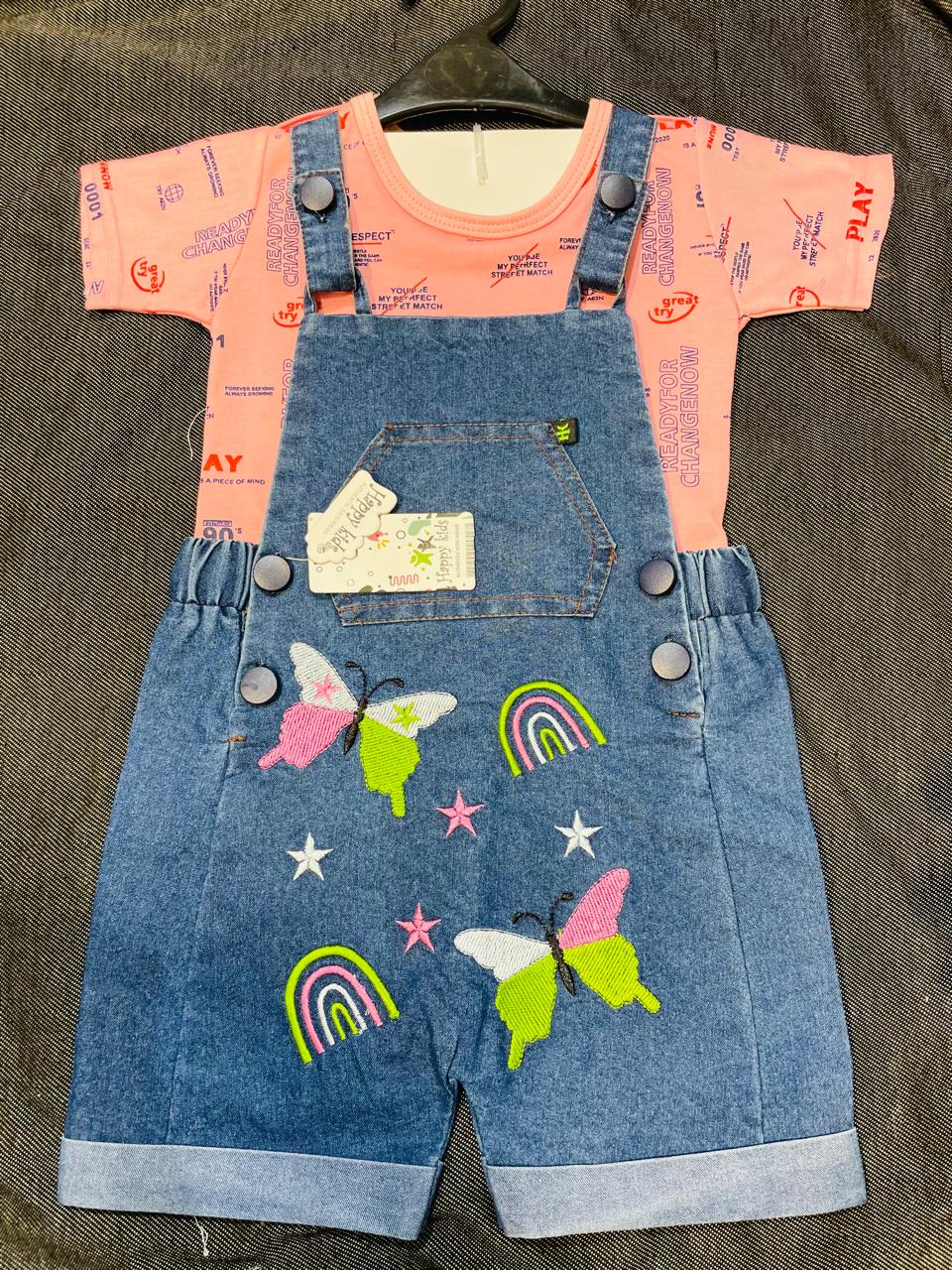 Baby Boys Butterfly Dungaree Shorts Set of 6 Pieces
